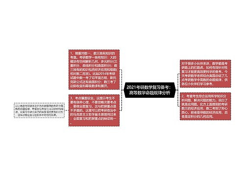 2021考研数学复习备考：高等数学命题规律分析