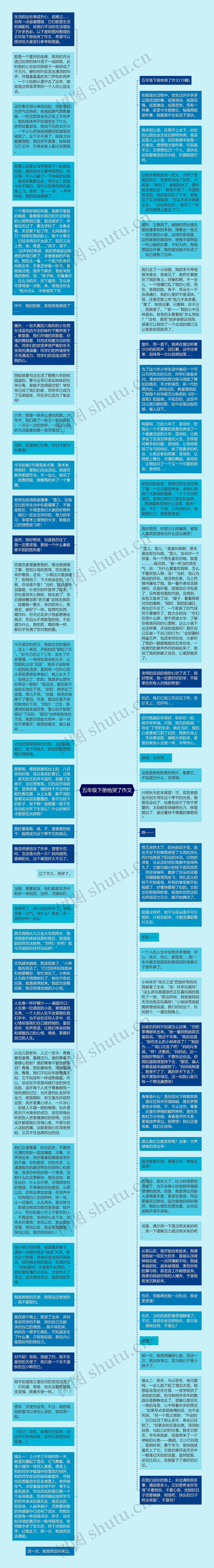 五年级下册他哭了作文