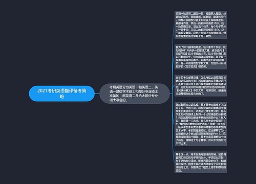 2021考研英语翻译备考策略