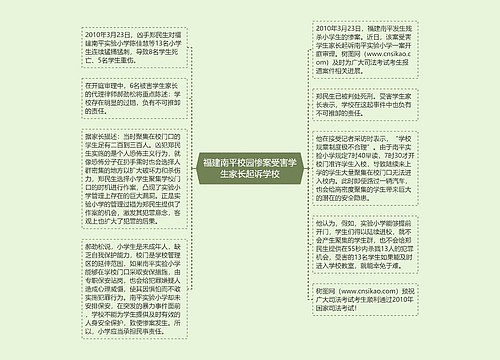 福建南平校园惨案受害学生家长起诉学校