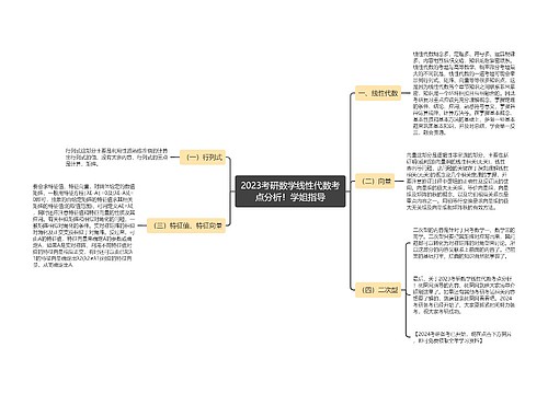 2023考研数学线性代数考点分析!学姐指导 2023考研数学线性代数考点分析!学姐指导