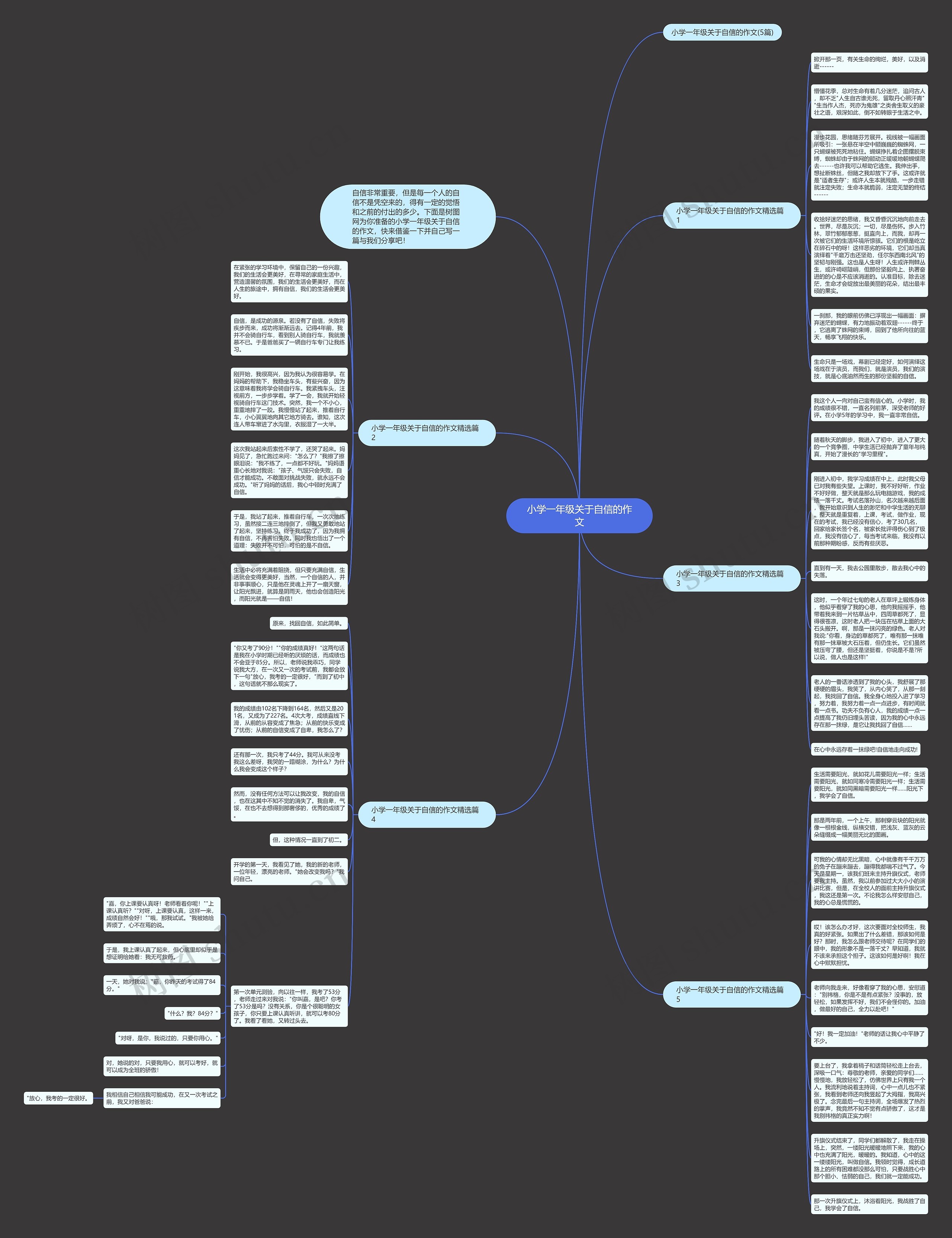 小学一年级关于自信的作文思维导图