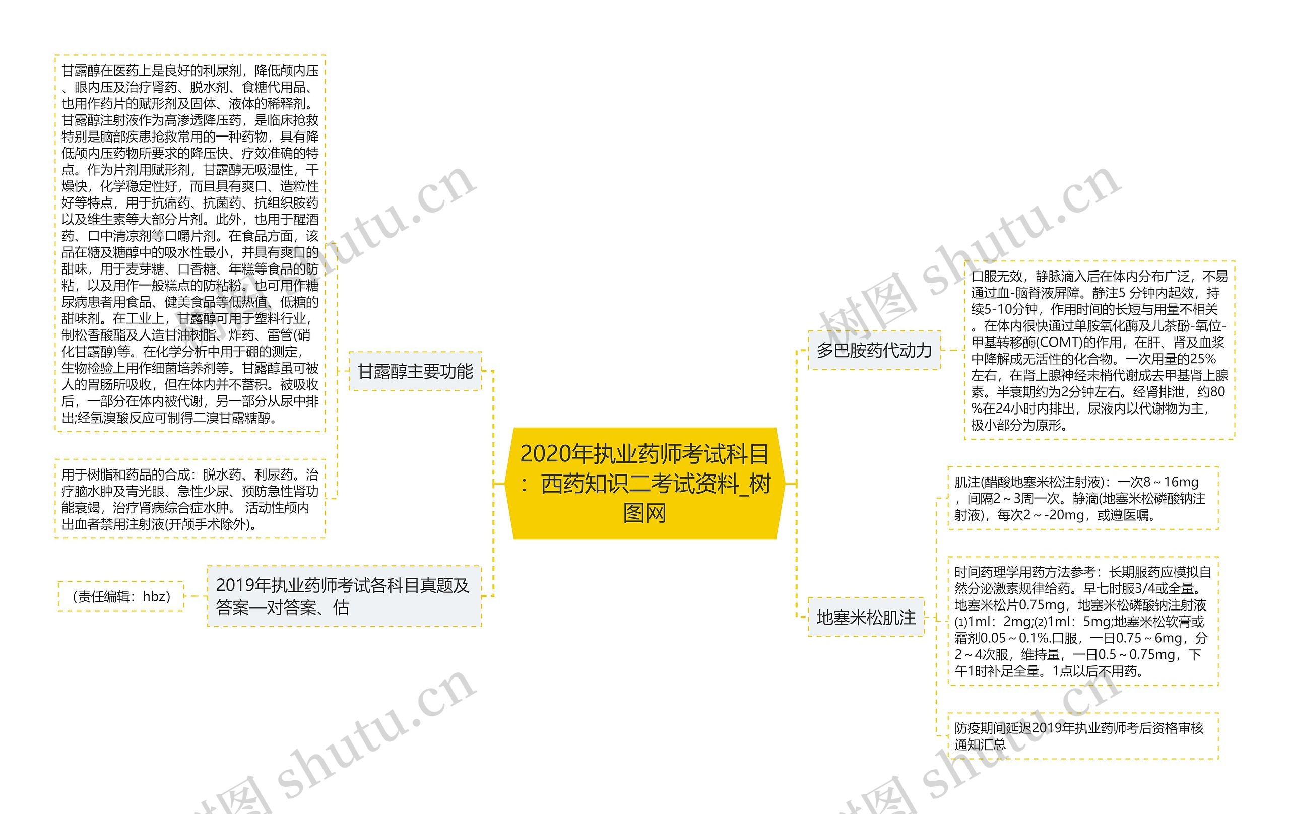 2020年执业药师考试科目：西药知识二考试资料思维导图