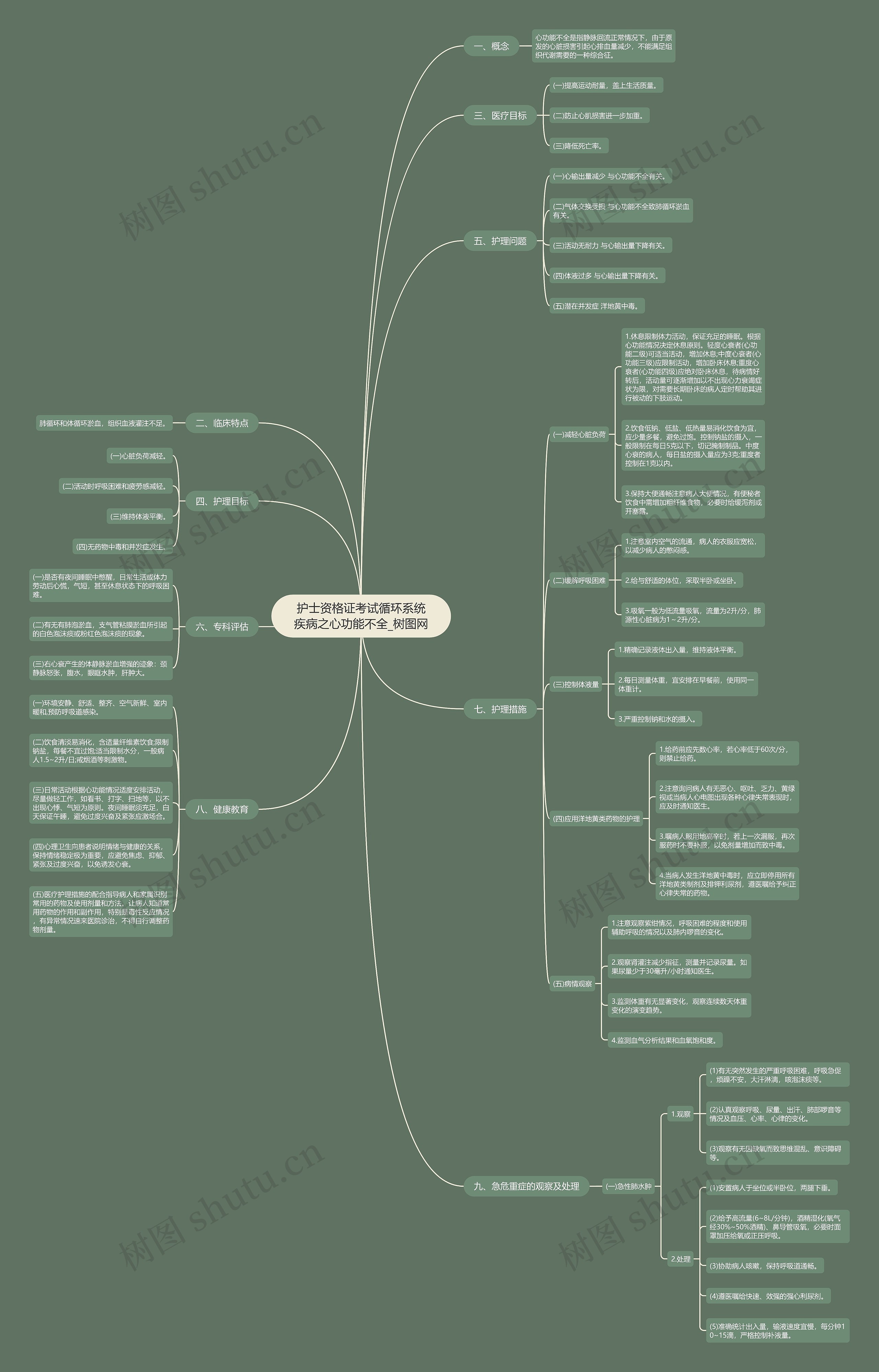 护士资格证考试循环系统疾病之心功能不全思维导图