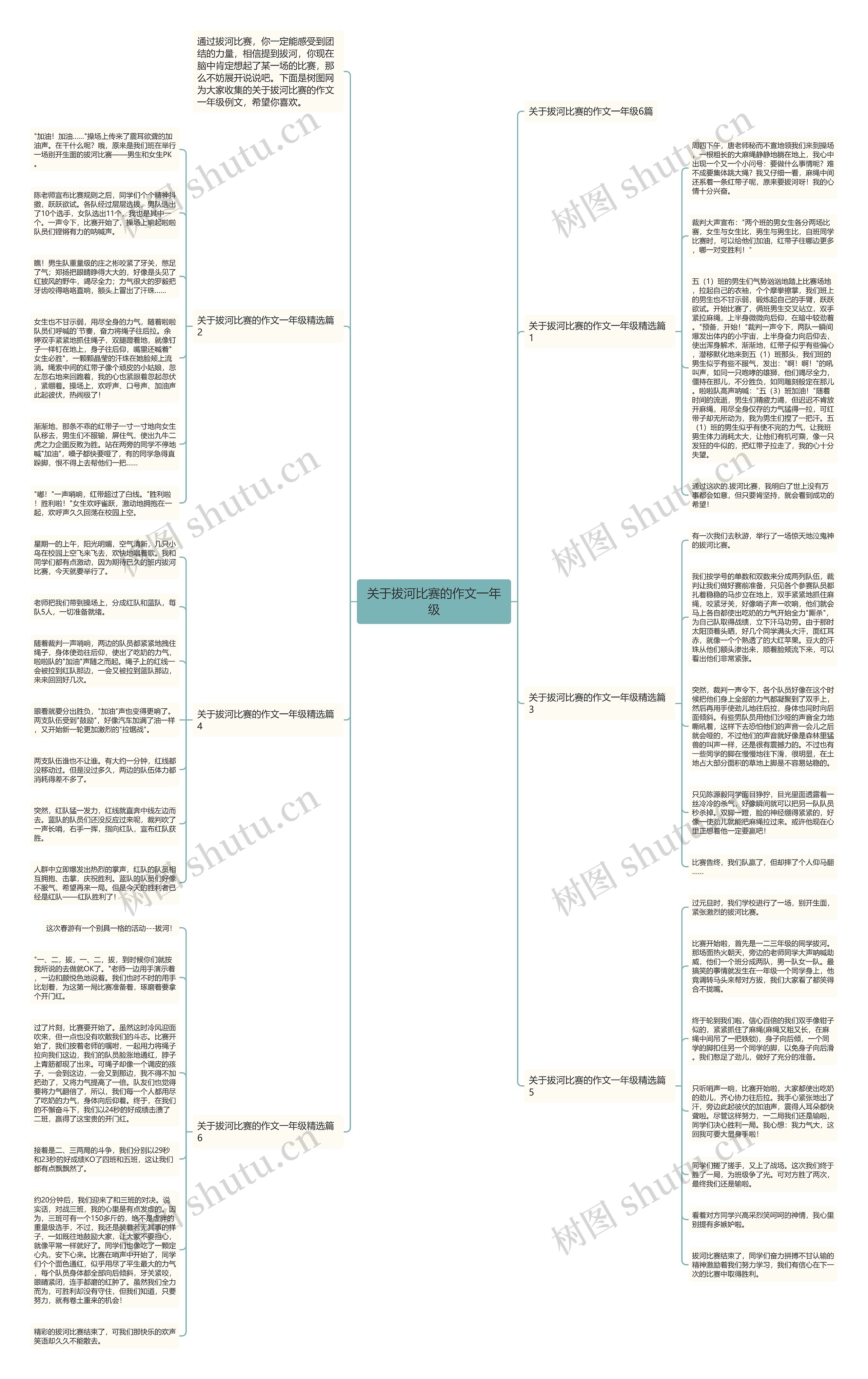 关于拔河比赛的作文一年级思维导图
