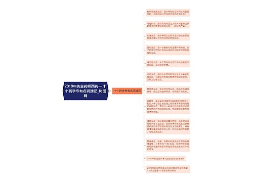 2019年执业药师西药一 十个药学专有名词速记