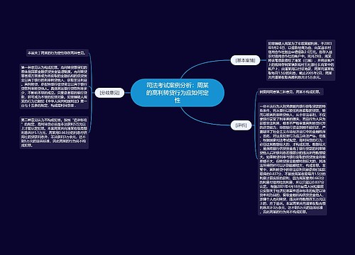 司法考试案例分析：周某的高利转贷行为应如何定性