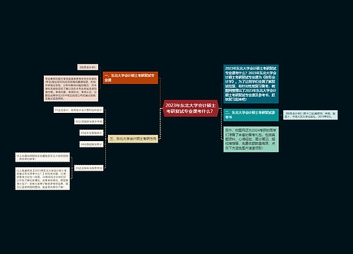 2023年东北大学会计硕士考研复试专业课考什么？