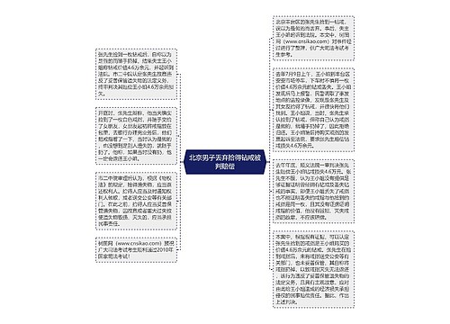 北京男子丢弃拾得钻戒被判赔偿