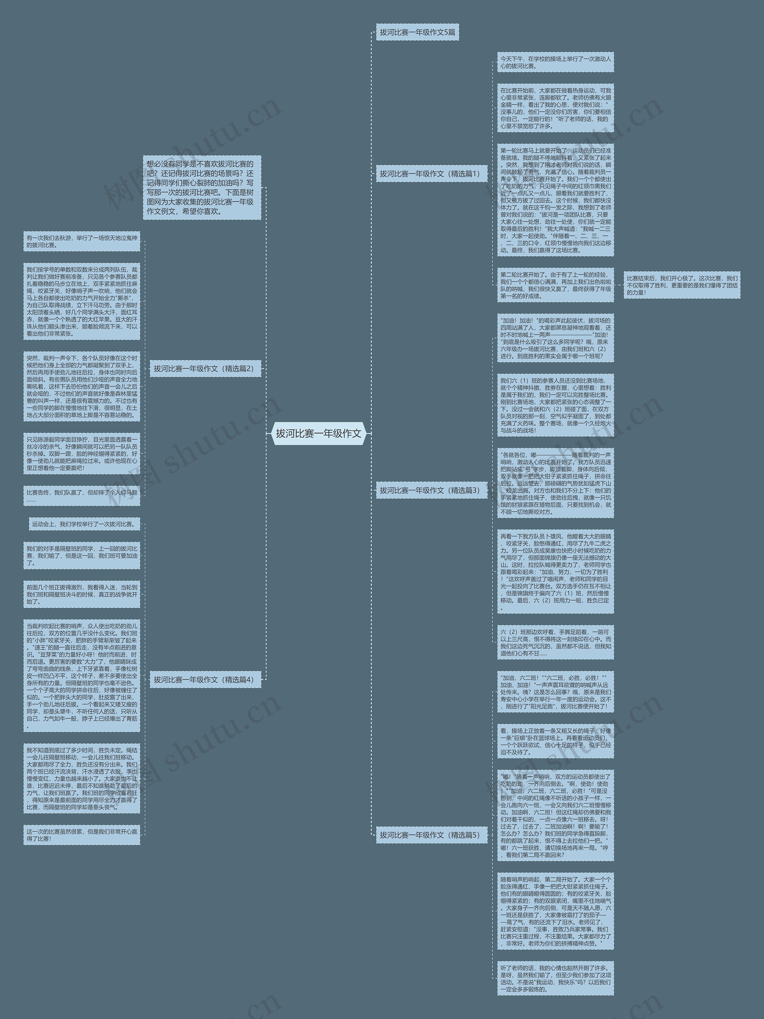 拔河比赛一年级作文思维导图