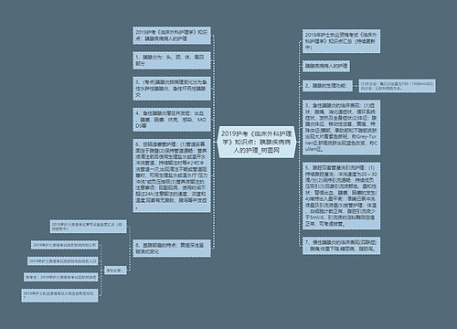 2019护考《临床外科护理学》知识点：胰腺疾病病人的护理