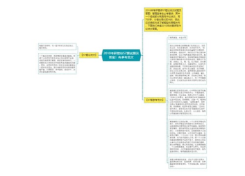 2010考研管综57题试题及答案！有参考范文