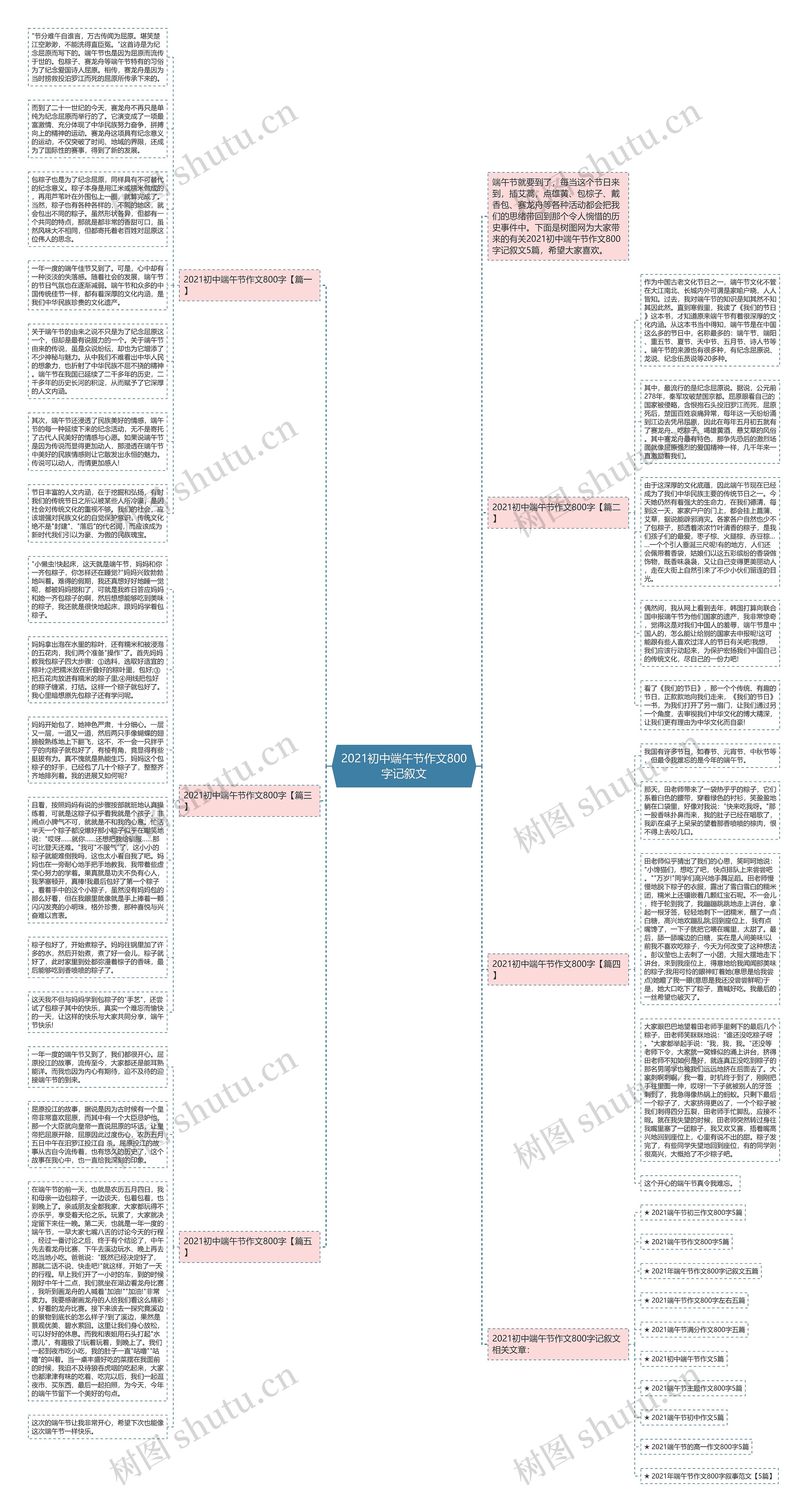 2021初中端午节作文800字记叙文思维导图