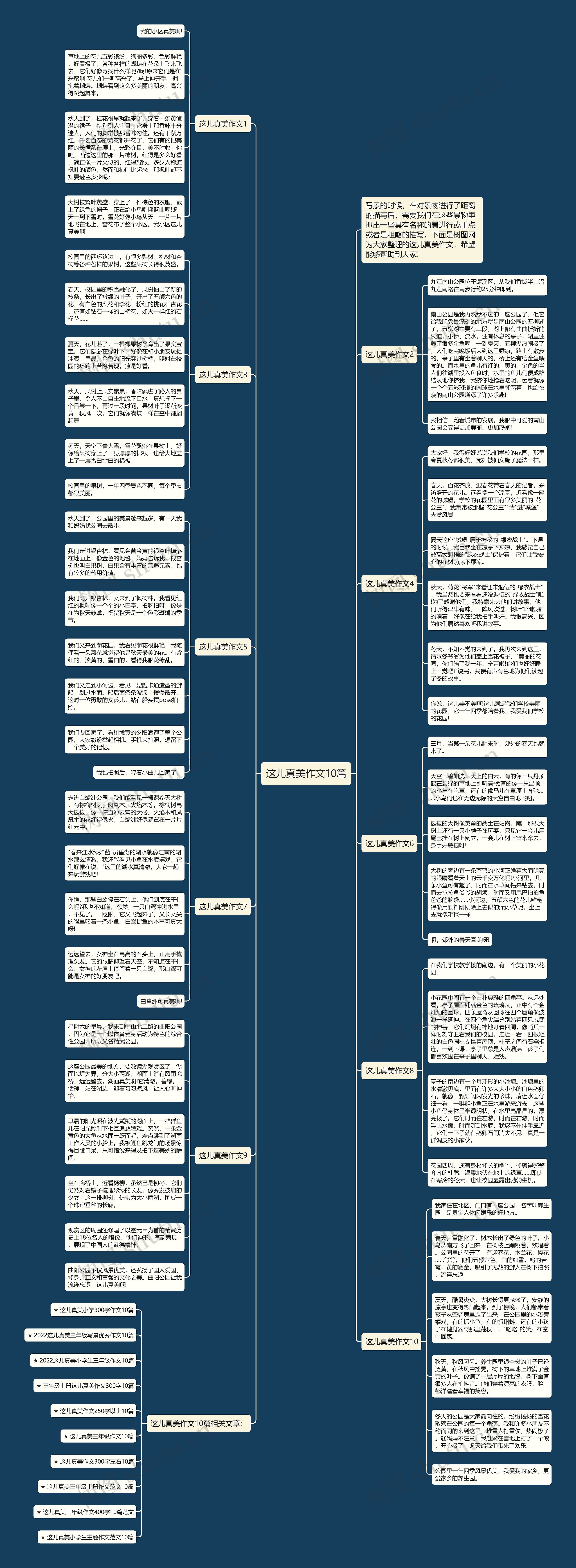 这儿真美作文10篇思维导图