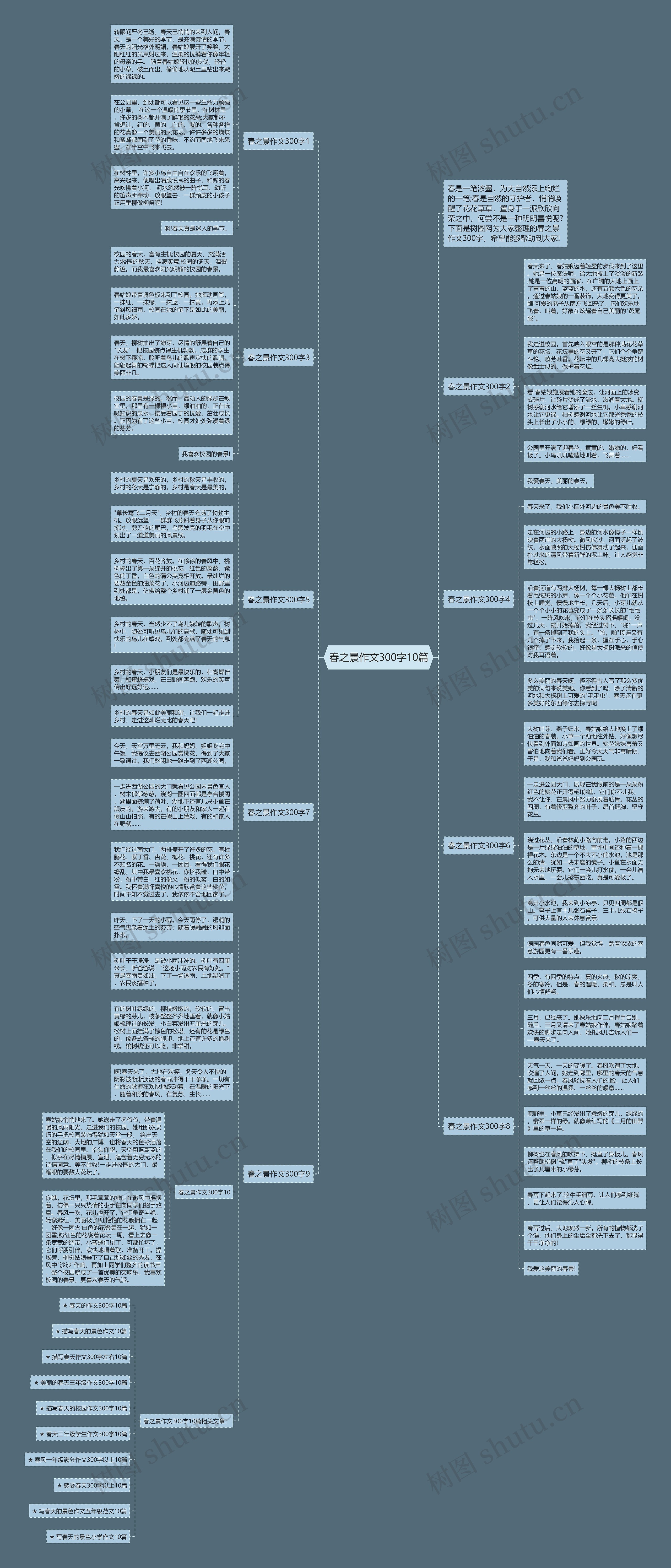 春之景作文300字10篇思维导图