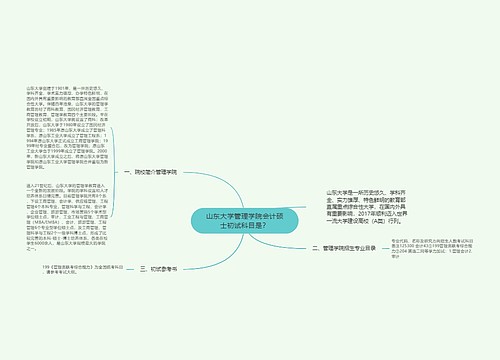 山东大学管理学院会计硕士初试科目是？