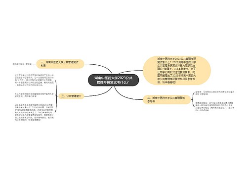 湖南中医药大学2023公共管理考研复试考什么？