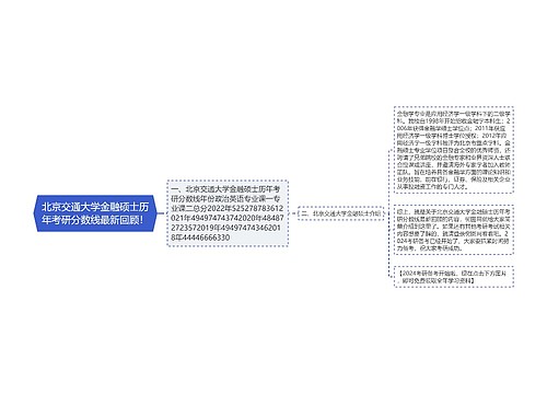 北京交通大学金融硕士历年考研分数线最新回顾！