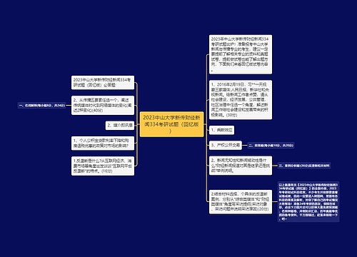 2023中山大学新传财经新闻334考研试题（回忆版）