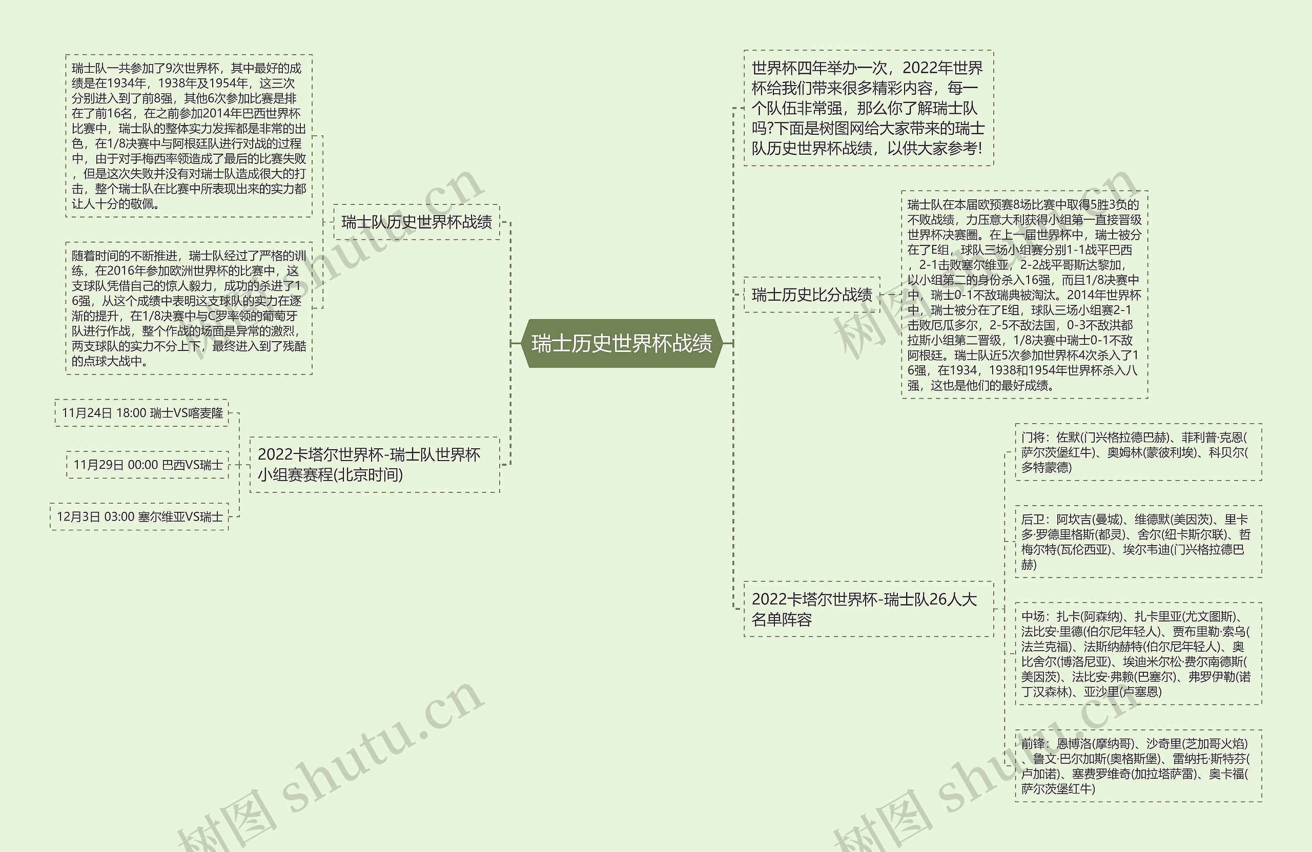 瑞士历史世界杯战绩思维导图