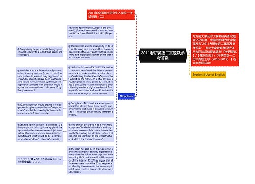 2011考研英语二真题及参考答案