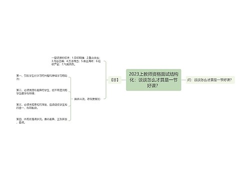 2023上教师资格面试结构化：谈谈怎么才算是一节好课？