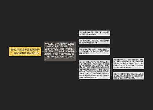 2013年司法考试案例分析：善意取得制度案例分析