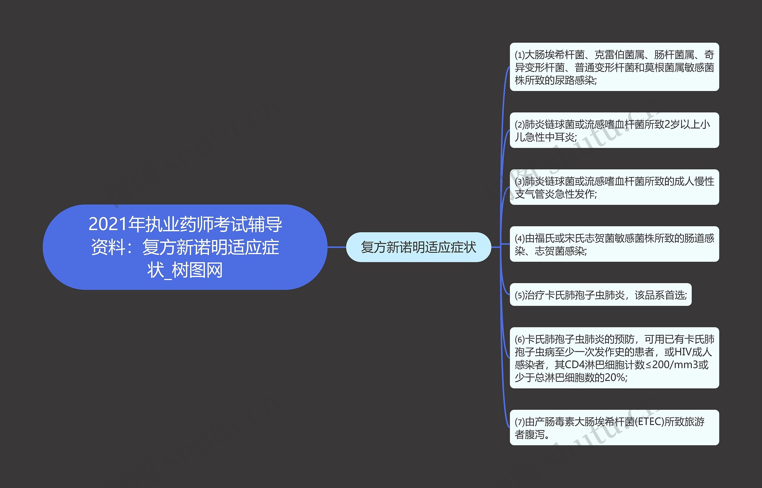 2021年执业药师考试辅导资料：复方新诺明适应症状思维导图