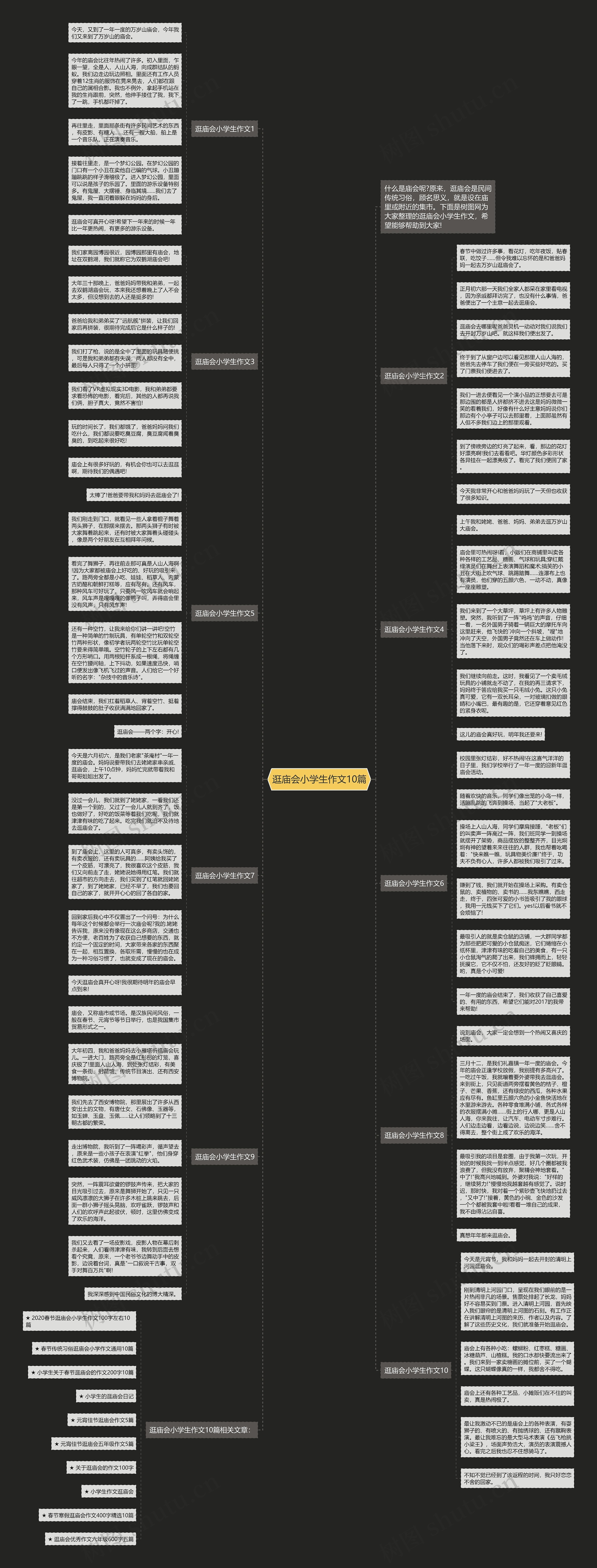 逛庙会小学生作文10篇思维导图