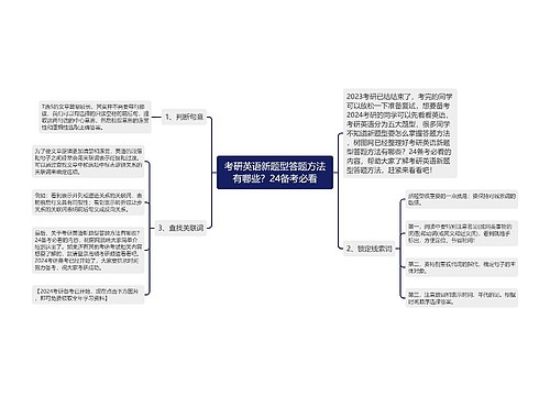 考研英语新题型答题方法有哪些？24备考必看