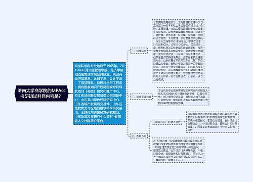 济南大学商学院的MPAcc考研初试科目内容是？