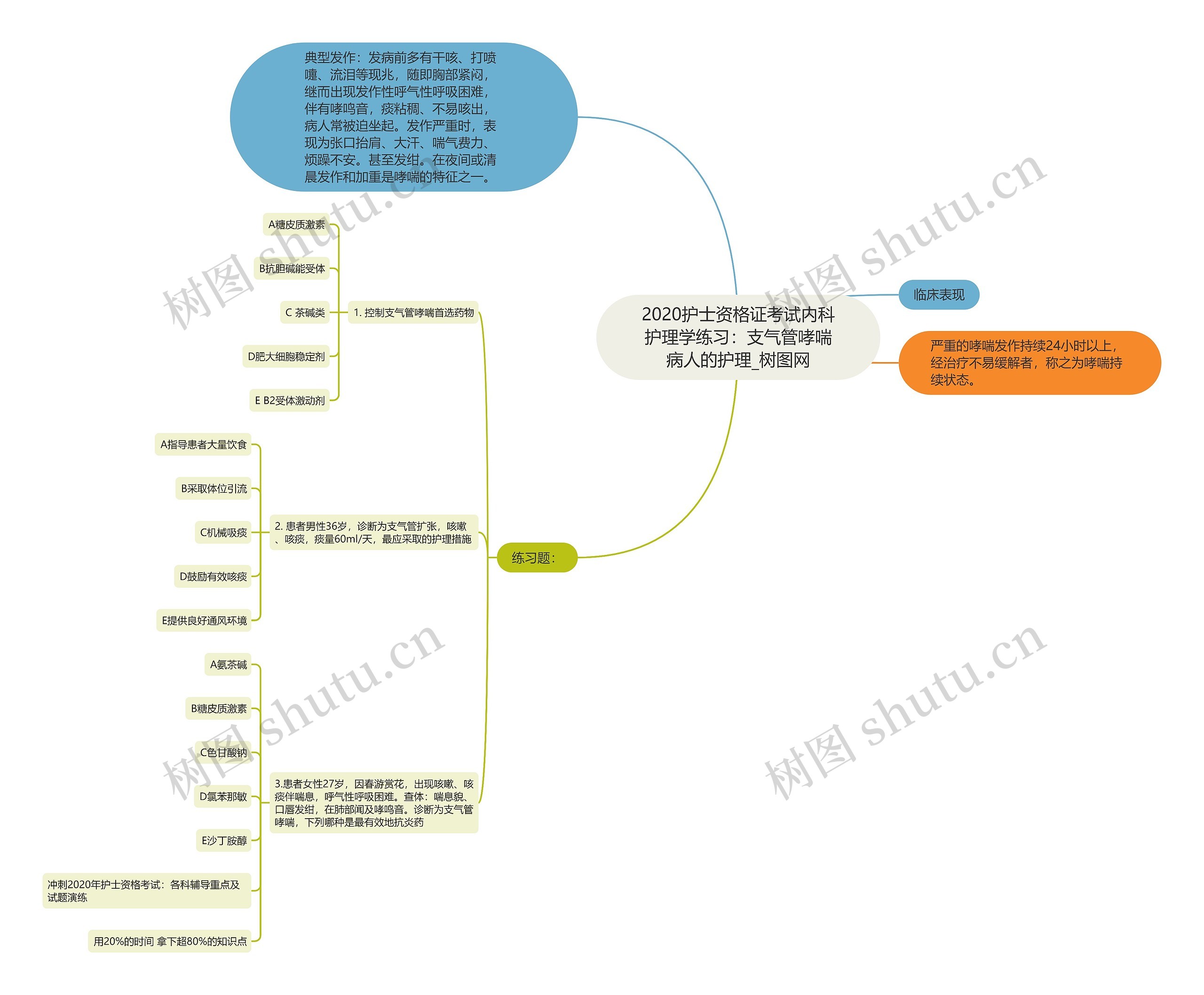 2020护士资格证考试内科护理学练习:支气管哮喘病人的护理 2020护士资格证考试内科护理学练习:支气管哮喘病人的护理
