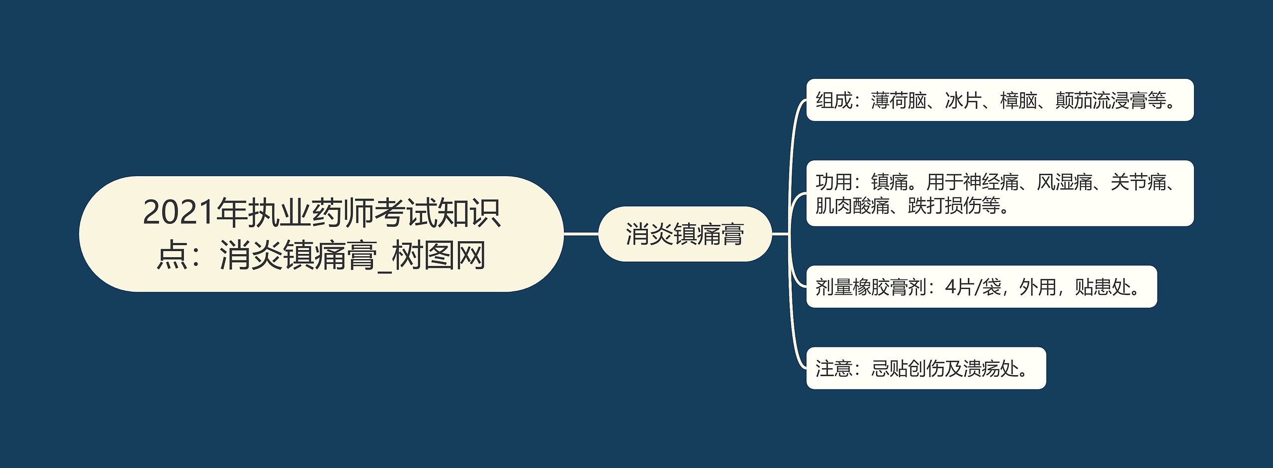 2021年执业药师考试知识点：消炎镇痛膏思维导图