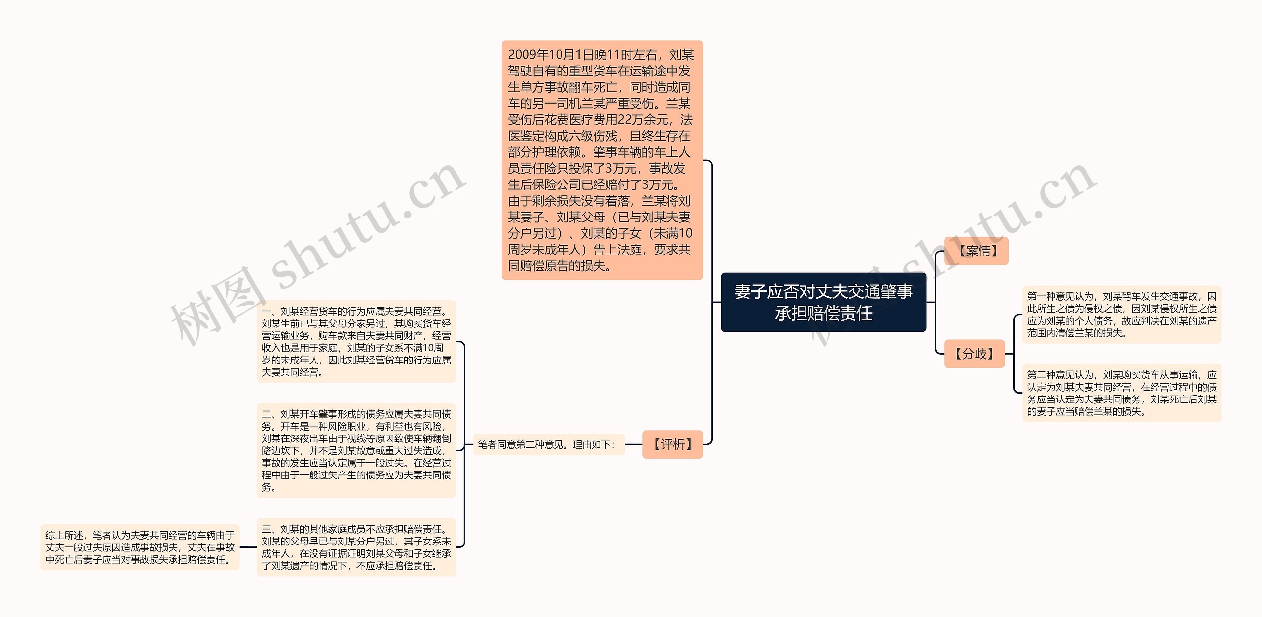 妻子应否对丈夫交通肇事承担赔偿责任思维导图