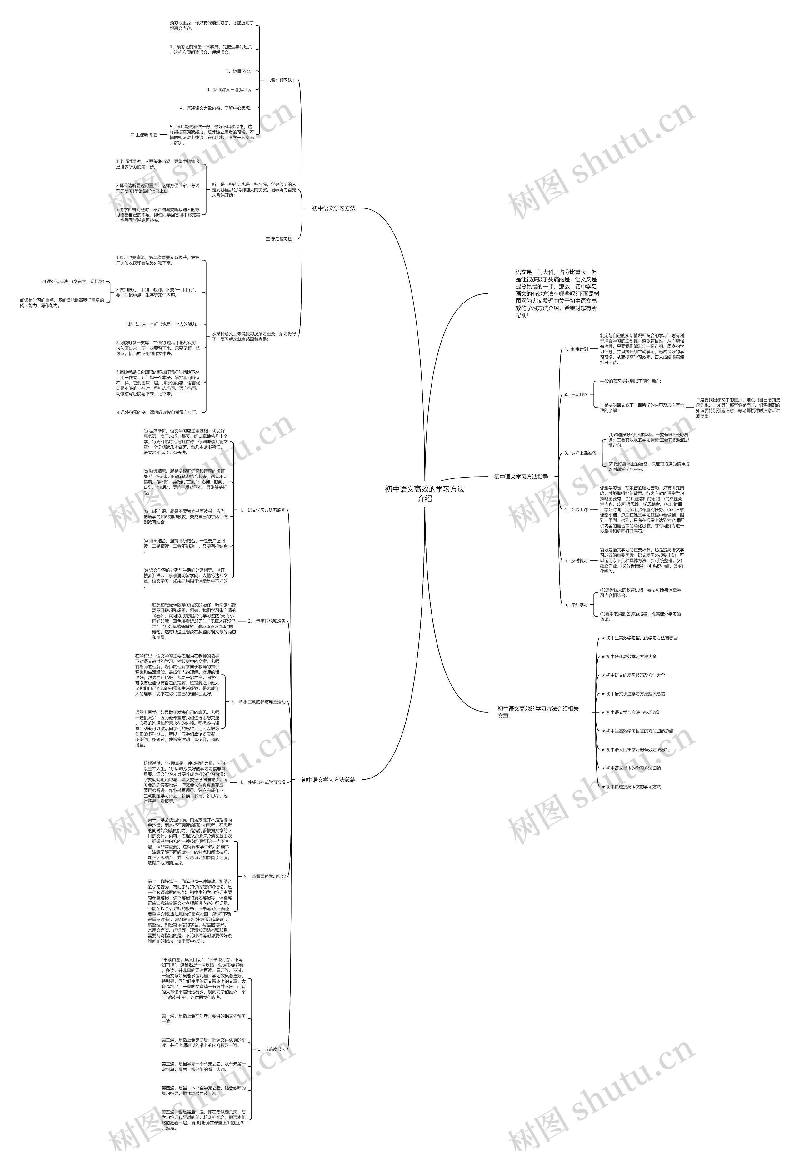初中语文高效的学习方法介绍思维导图