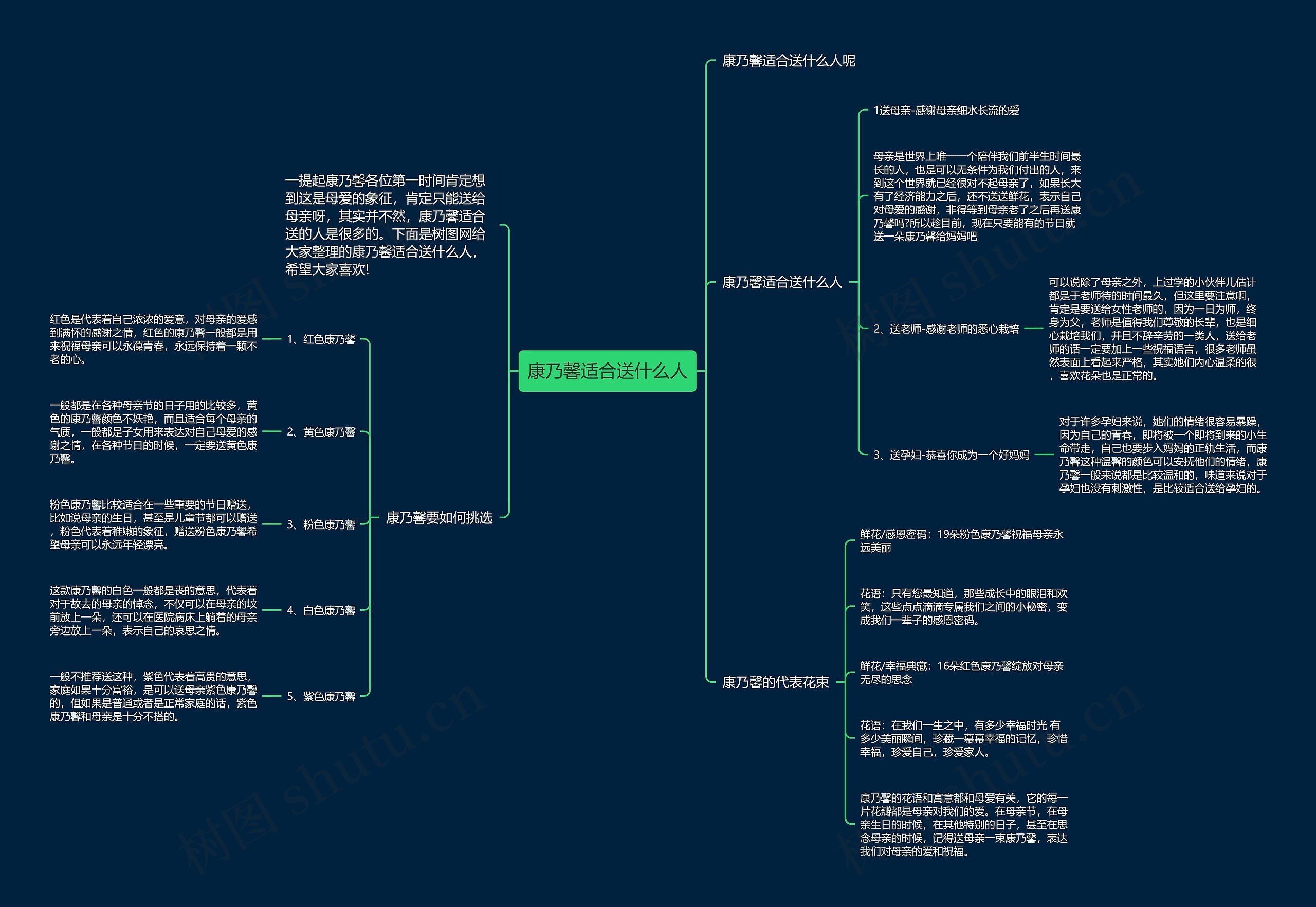 康乃馨适合送什么人思维导图