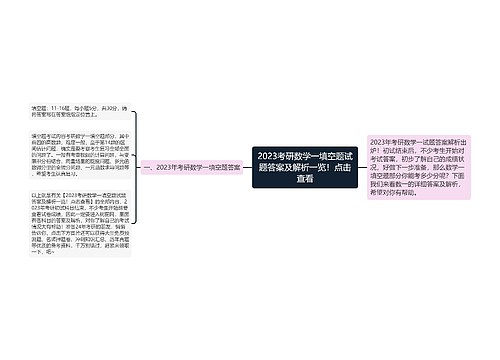 2023考研数学一填空题试题答案及解析一览！点击查看