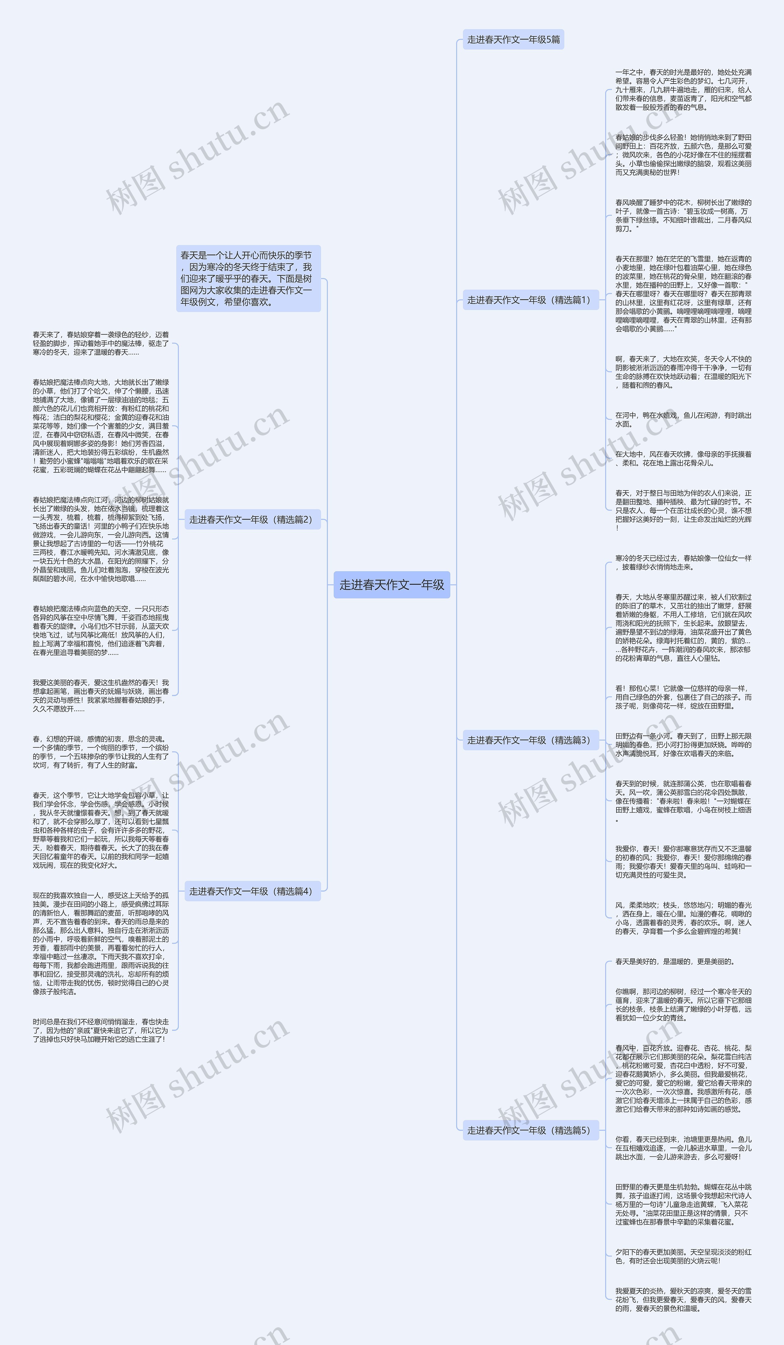 走进春天作文一年级思维导图