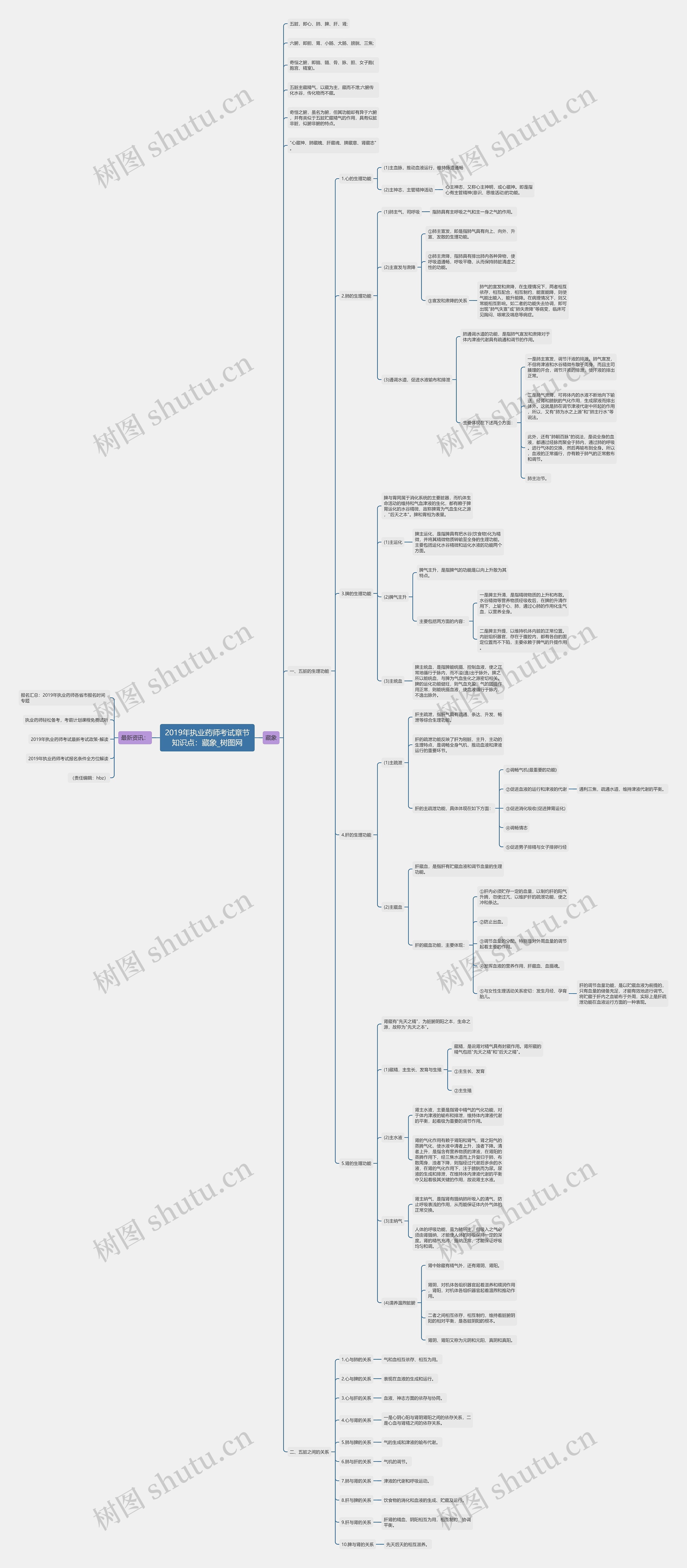 2019年执业药师考试章节知识点：藏象思维导图
