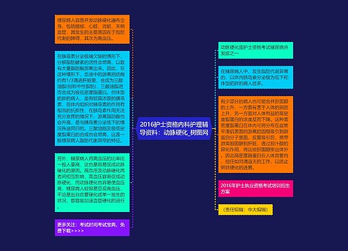 2016护士资格内科护理辅导资料：动脉硬化