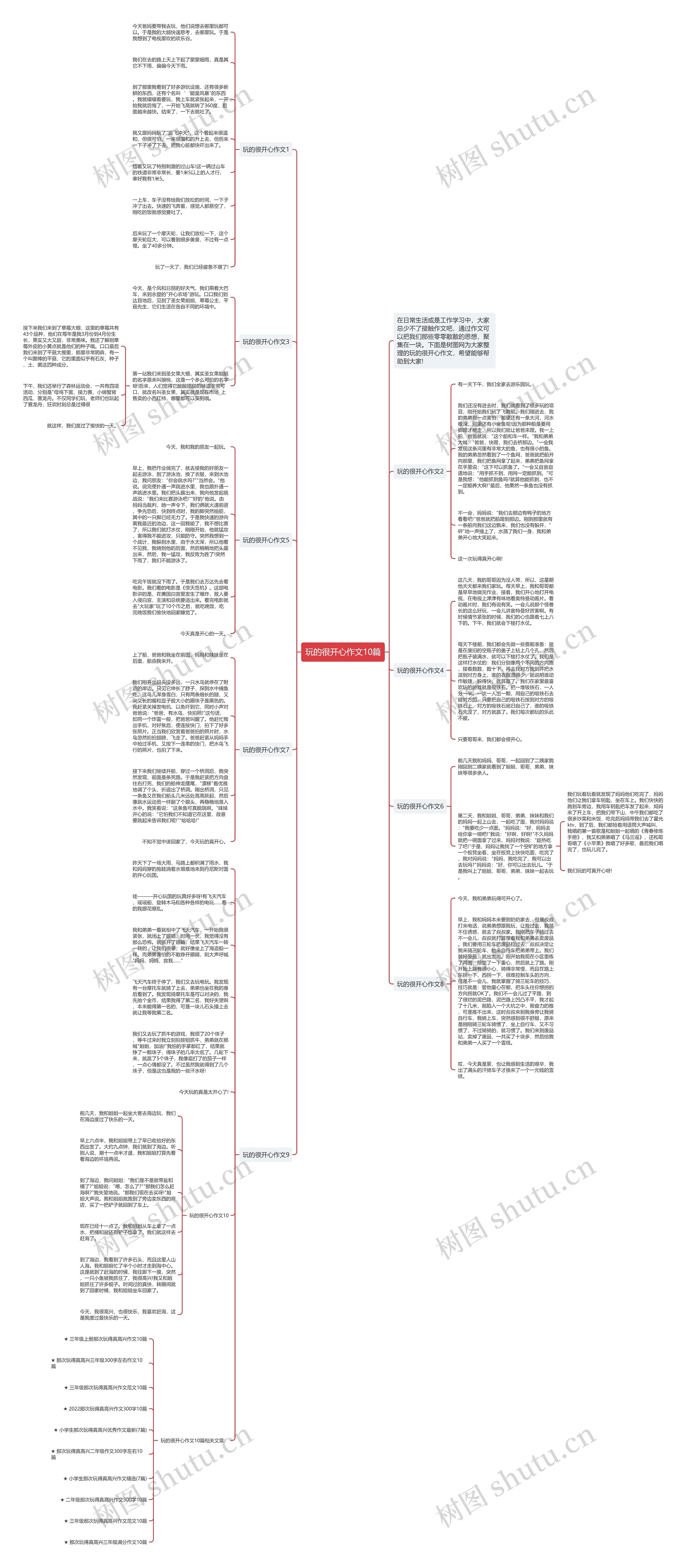 玩的很开心作文10篇思维导图