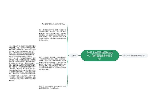 2023上教师资格面试结构化：如何看待各方教育合力？