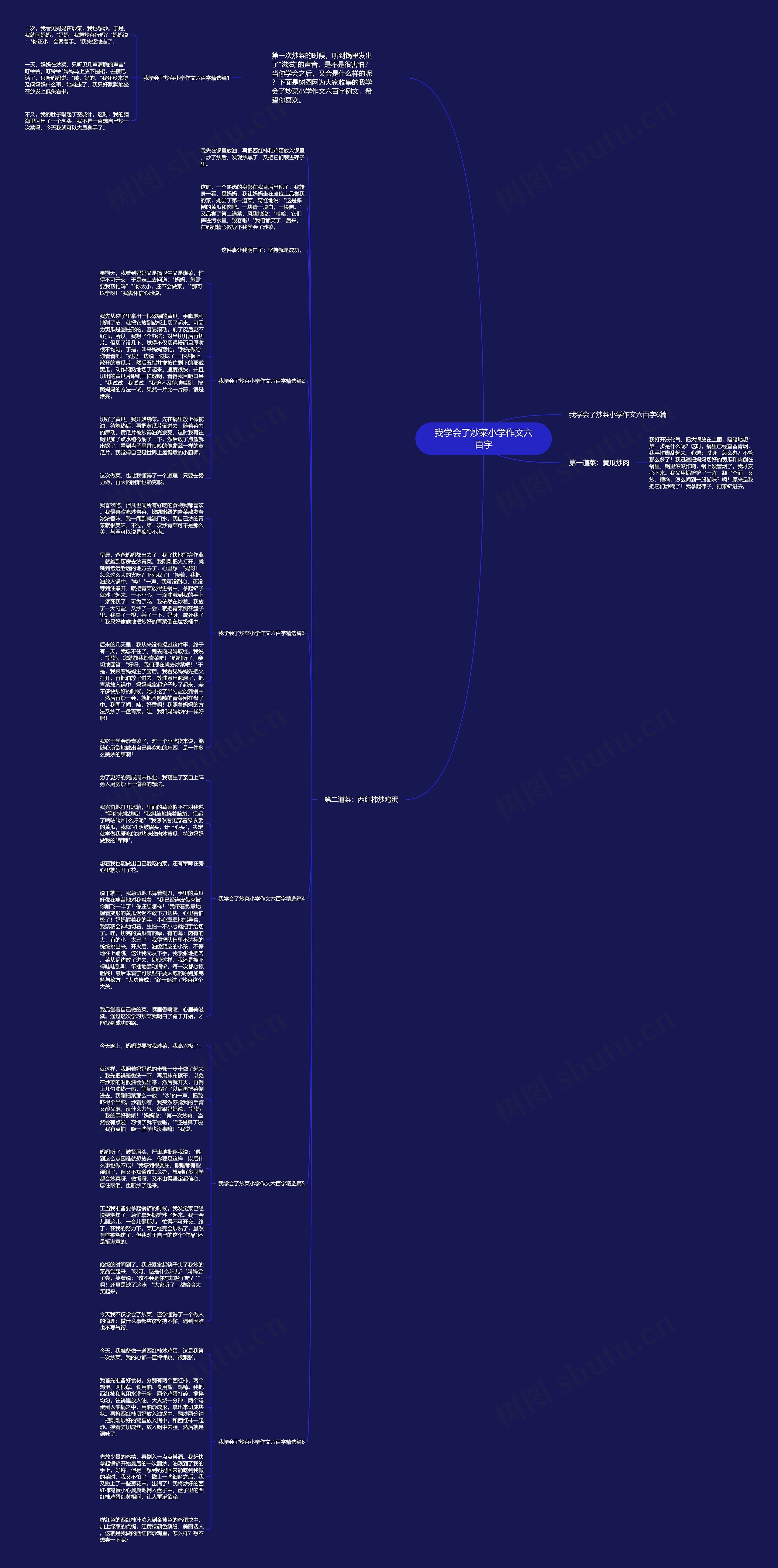 我学会了炒菜小学作文六百字思维导图
