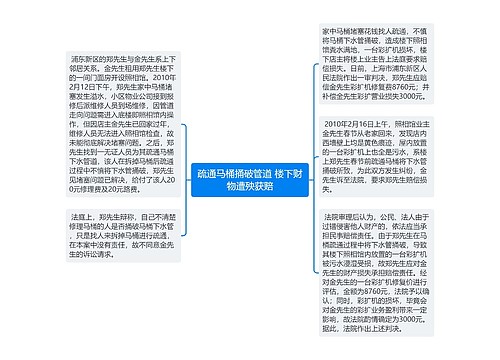 疏通马桶捅破管道 楼下财物遭殃获赔