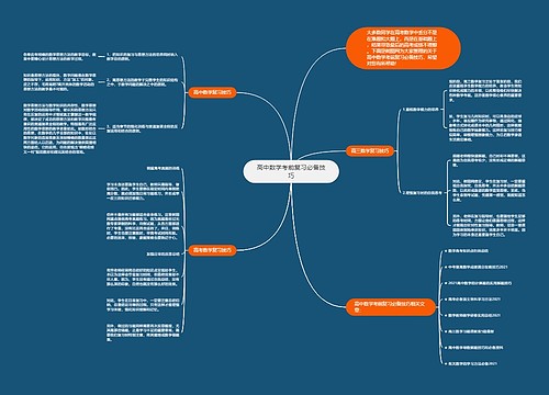 高中数学考前复习必备技巧思维导图