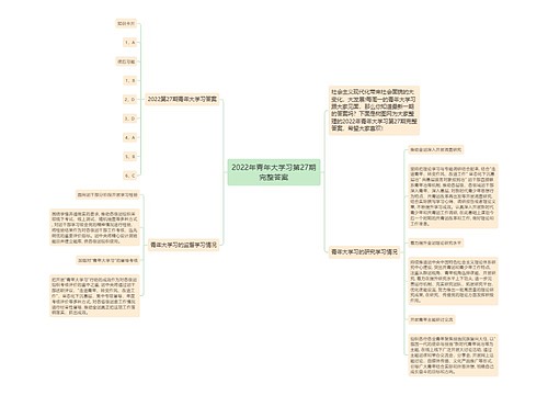 2022年青年大学习第27期完整答案