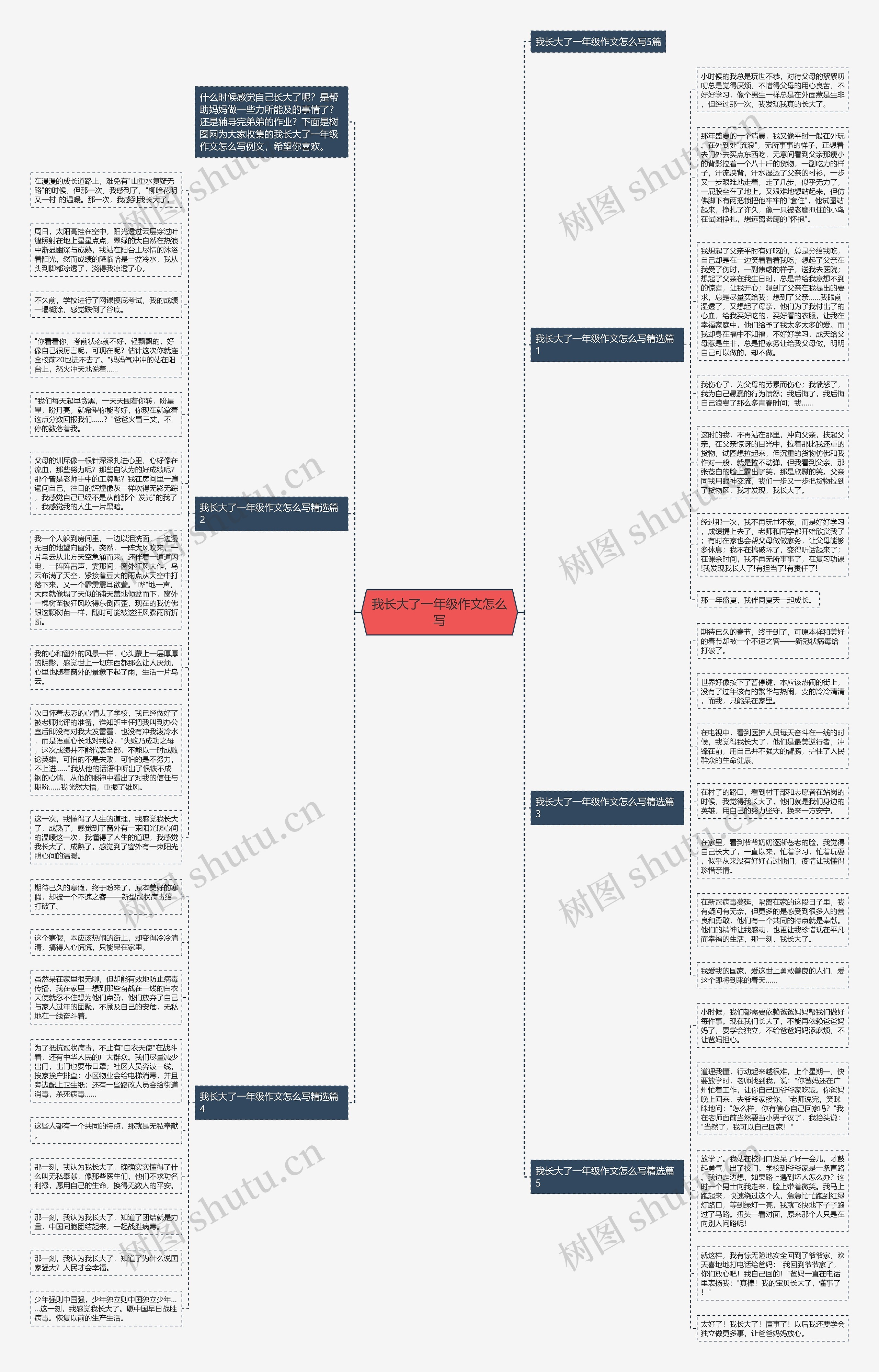 我长大了一年级作文怎么写思维导图