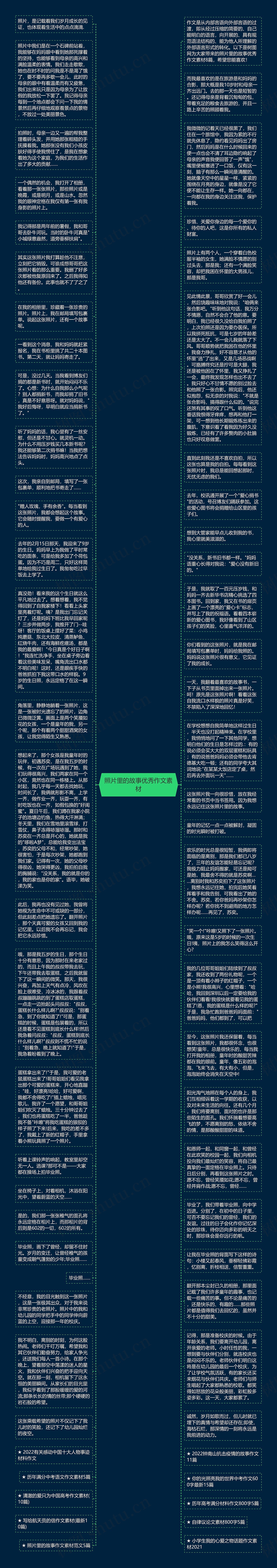 照片里的故事优秀作文素材思维导图