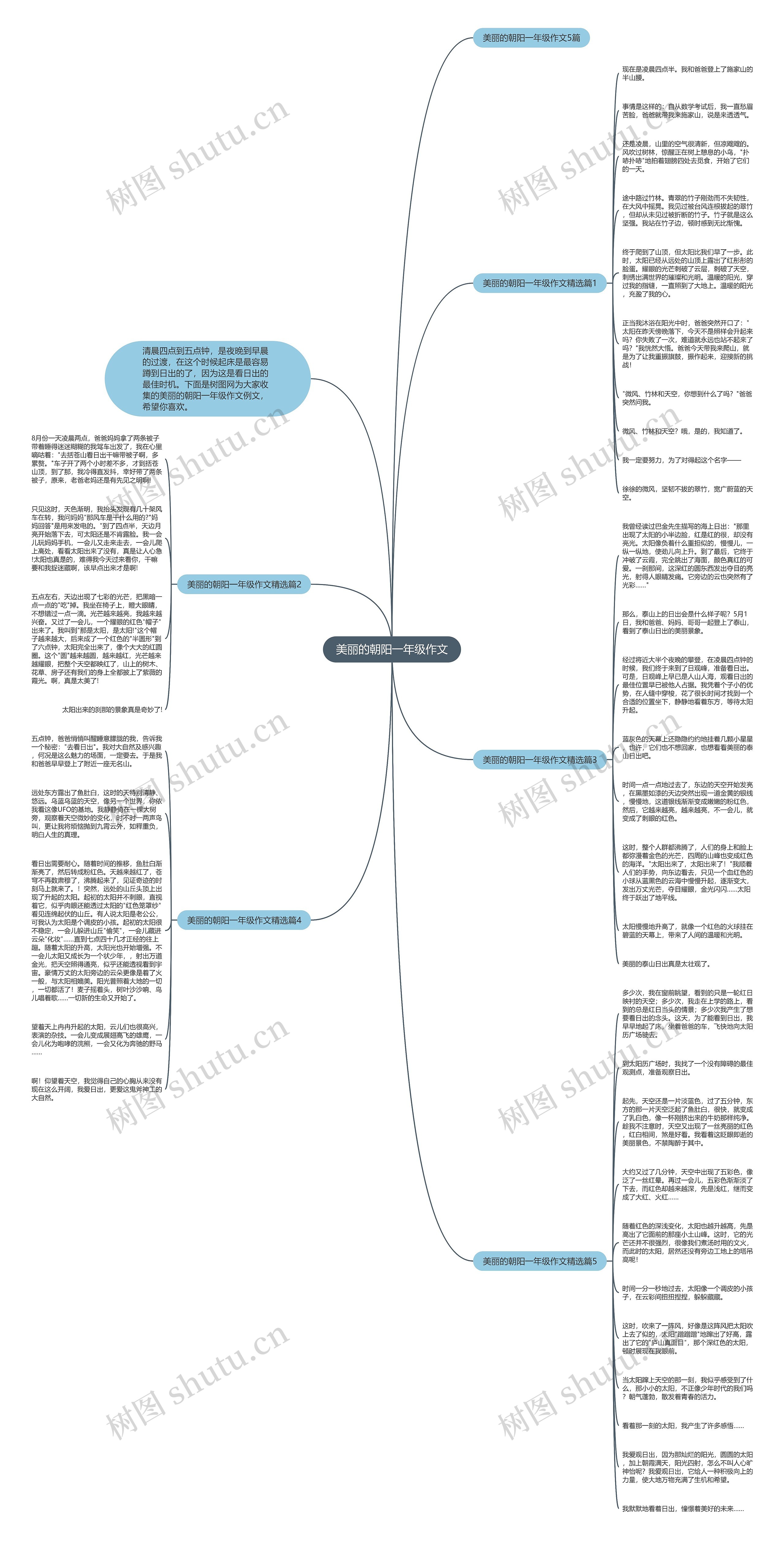 美丽的朝阳一年级作文思维导图