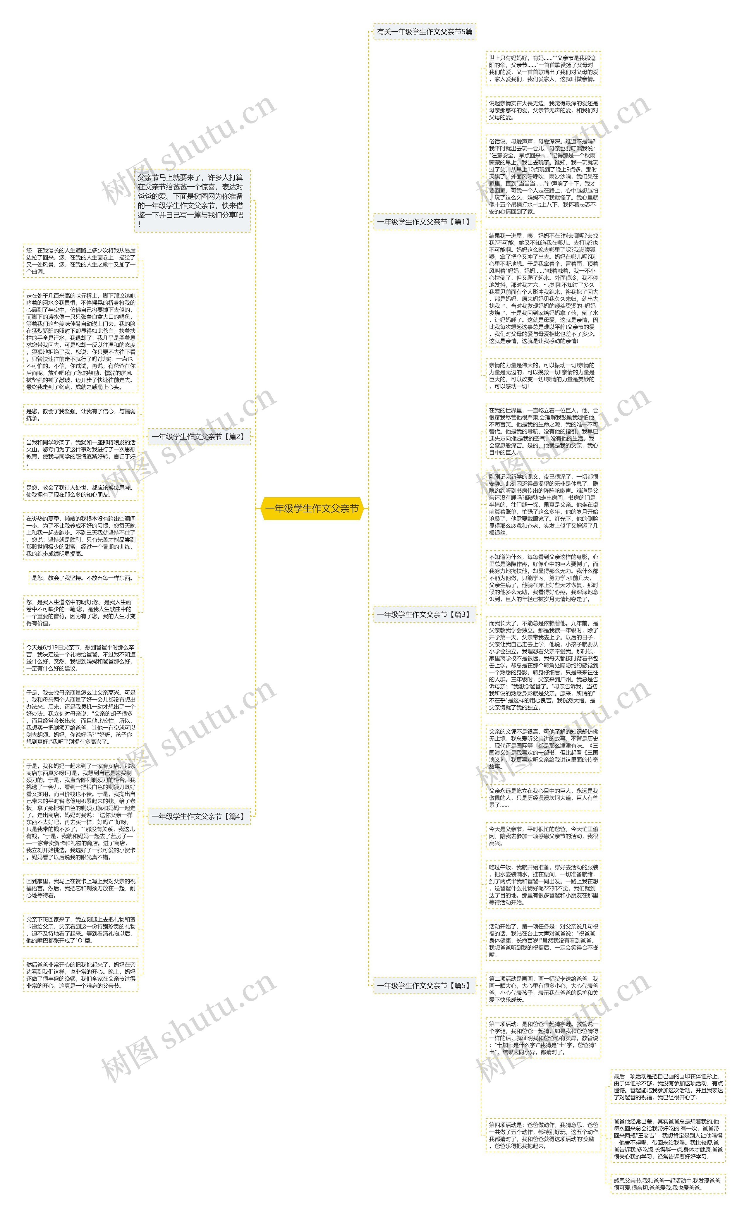 一年级学生作文父亲节思维导图